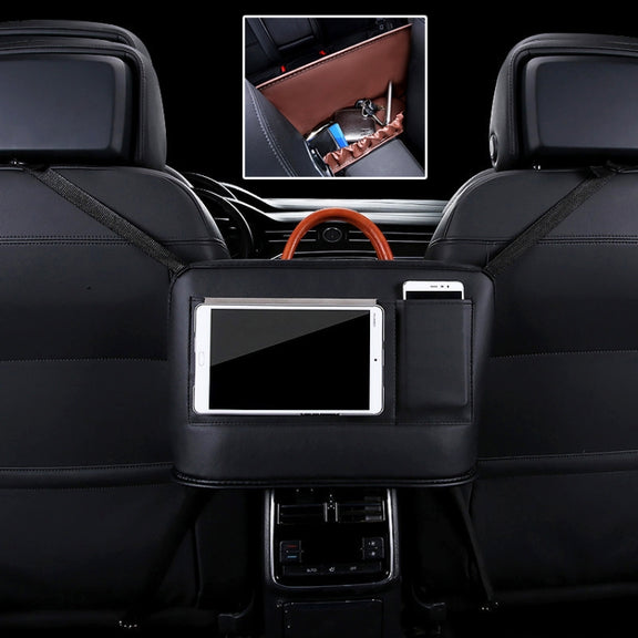 Car Front Seat Hanging Bag Mobile Phone Storage Bag (Black)