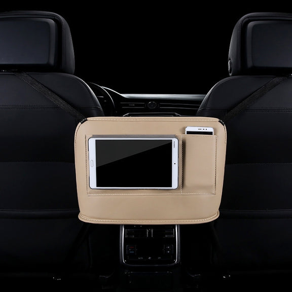 Car Front Seat Hanging Bag Mobile Phone Storage Bag (Beige)