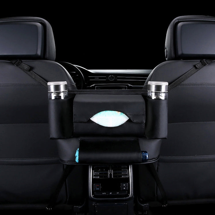 Car Front Seat Hanging Bag Paper Towel / Water Cup Storage Bag(Black)