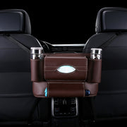 Car Front Seat Hanging Bag Paper Towel / Water Cup Storage Bag(Coffee)