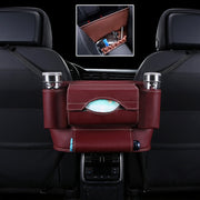 Car Front Seat Hanging Bag Paper Towel / Water Cup Storage Bag(Wine Red)