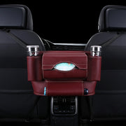 Car Front Seat Hanging Bag Paper Towel / Water Cup Storage Bag(Wine Red)