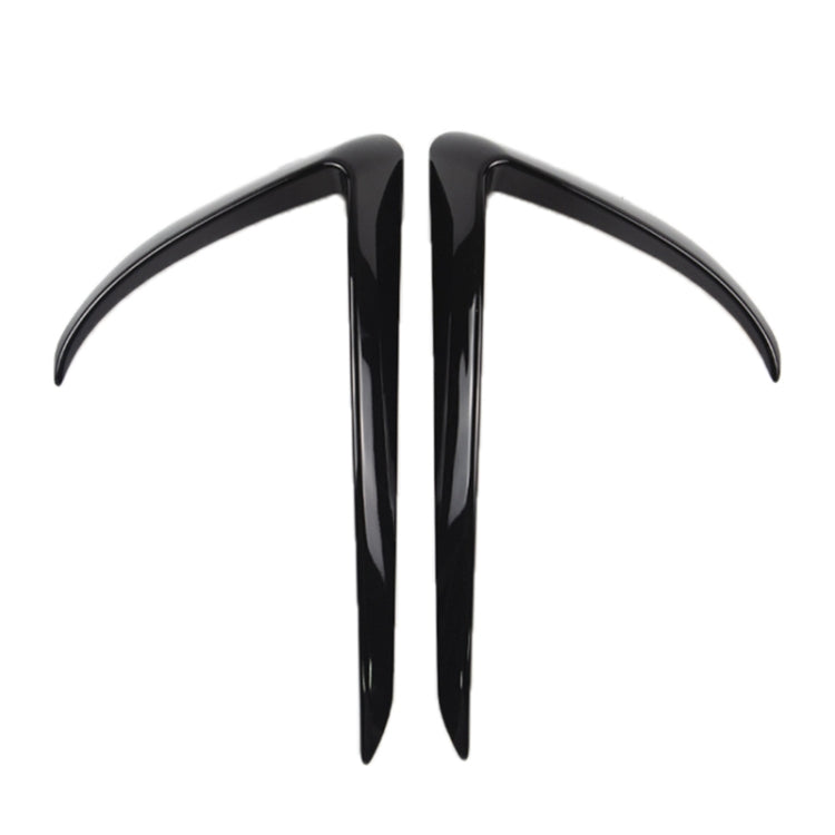 2 PCS Car Lamp Eyebrow Decorative Sticker Fog Lamp Frame for Tesla Model 3(Black)
