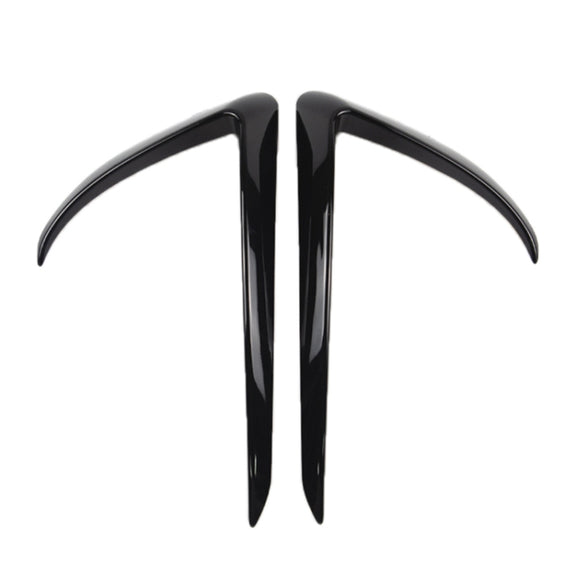 2 PCS Car Lamp Eyebrow Decorative Sticker Fog Lamp Frame for Tesla Model 3(Black)