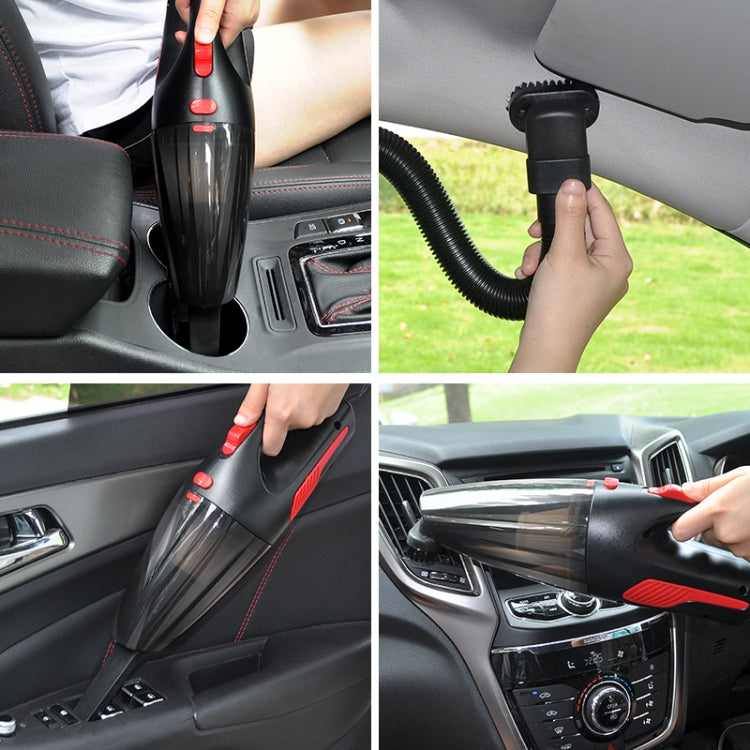 Car Wired Portable 120W Handheld Powerful Vacuum Cleaner with LED Light Cable Length: 5m(White)