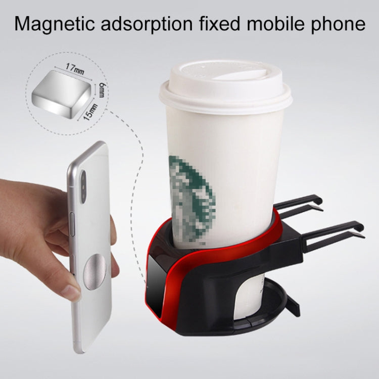 2 in 1 Car Air Outlet Magnetic Mount Beverage Cup Stand Phone Holder(Blue)