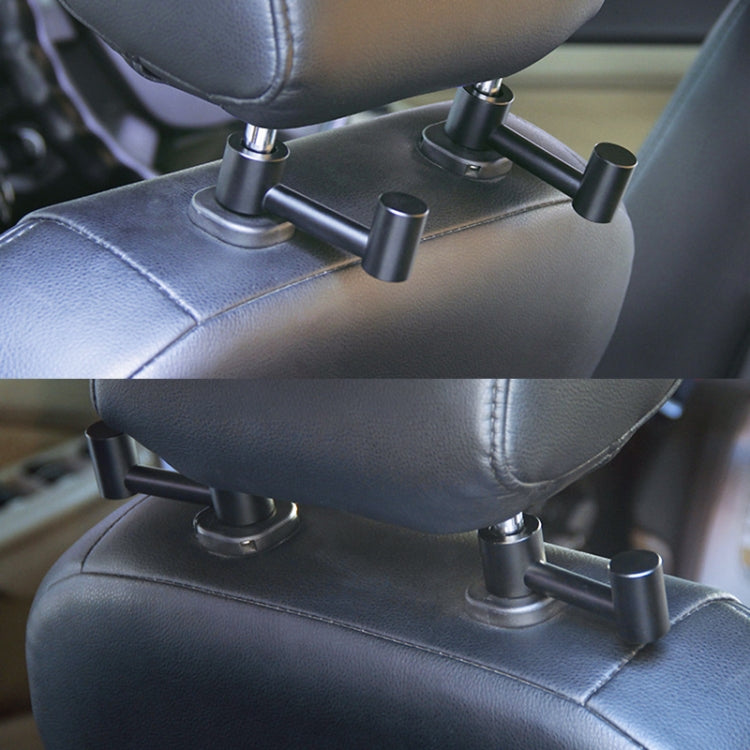 Car Hidden Creative Aluminum Alloy Seat Hook Organizer Storage Hanger (Black)