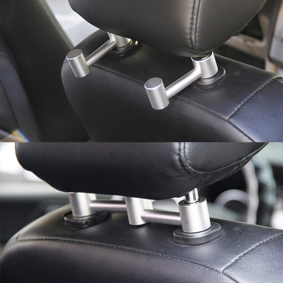 Car Hidden Creative Aluminum Alloy Seat Hook Organizer Storage Hanger (Silver)