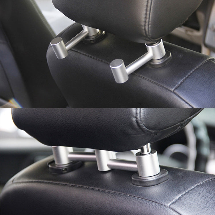 Car Hidden Creative Aluminum Alloy Seat Hook Organizer Storage Hanger (Silver)