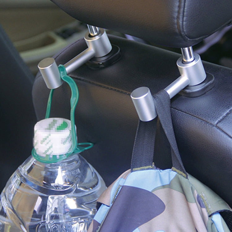 Car Hidden Creative Aluminum Alloy Seat Hook Organizer Storage Hanger (Silver)