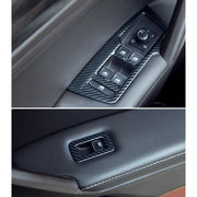 Car Carbon Fiber Window Glass Lifter Panel Decorative Sticker for Volkswagen Tiguan L