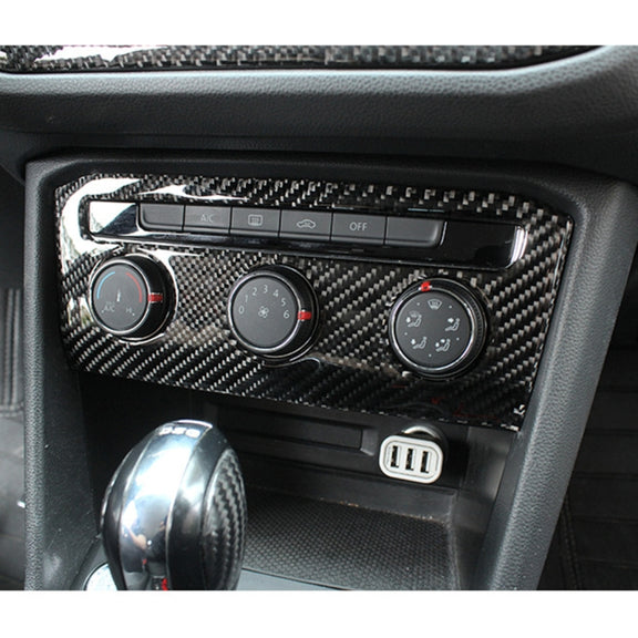 Car Carbon Fiber Air Conditioning Panel Decorative Sticker for Volkswagen Tiguan L, Low Configuration