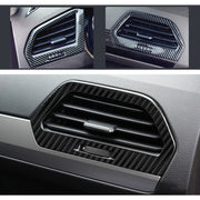 Car Carbon Fiber Central Control Side Air Outlet Frame Decorative Sticker for Volkswagen Tiguan L
