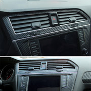 Car Carbon Fiber Central Control Air Outlet Frame Decorative Sticker for Volkswagen Tiguan L
