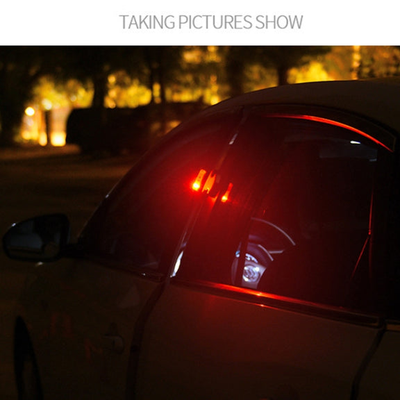 2 PCS Car LED Door Warning Lights Anti-collision Door Opening Lamp Flashing Lights (Silver)