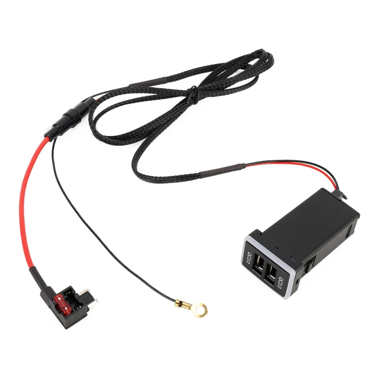 Car QC3.0 Fast Charge USB Interface Modification Charger for Toyota, Fuse to Take Power(Ice Blue Light)