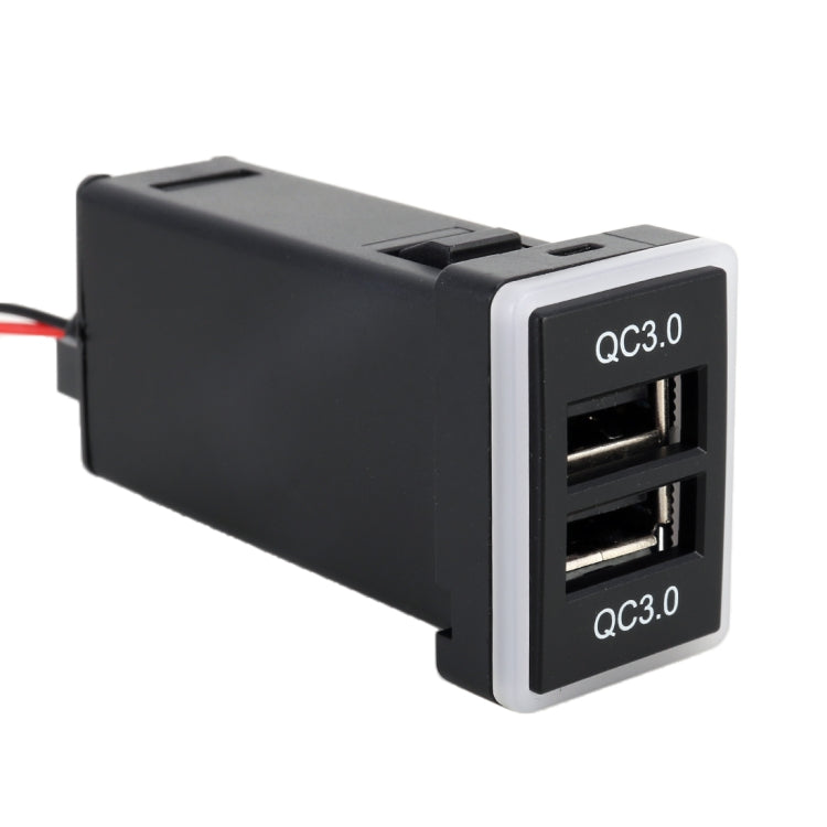 Car QC3.0 Fast Charge USB Interface Modification Charger for Toyota, Fuse to Take Power(Ice Blue Light)