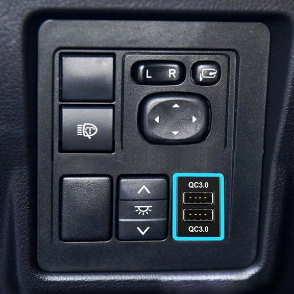 Car QC3.0 Fast Charge USB Interface Modification Charger for Toyota, Fuse to Take Power(Ice Blue Light)