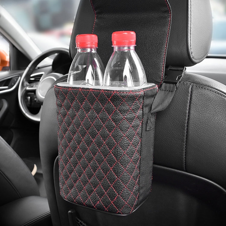 Car Back Seat Hook Garbage Can Car Storage Box (Beige)
