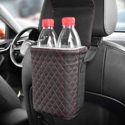 Car Back Seat Hook Garbage Can Car Storage Box (Beige)