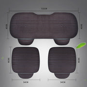 3 in 1 Car Seat Cushion Free Binding Half Inclusive Seat Mat Set (Coffee)