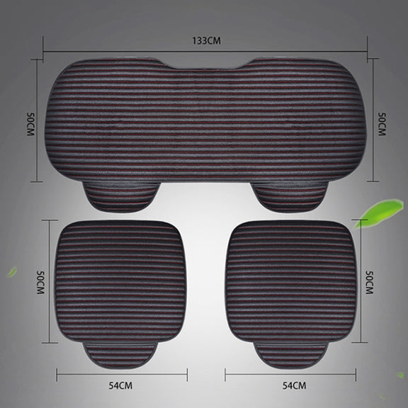 3 in 1 Car Seat Cushion Free Binding Half Inclusive Seat Mat Set (Beige)
