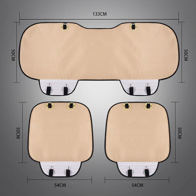 3 in 1 Car Seat Cushion Free Binding Half Inclusive Seat Mat Set (Beige)