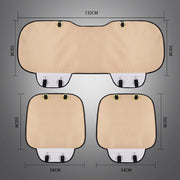 3 in 1 Car Seat Cushion Free Binding Half Inclusive Seat Mat Set (Beige)