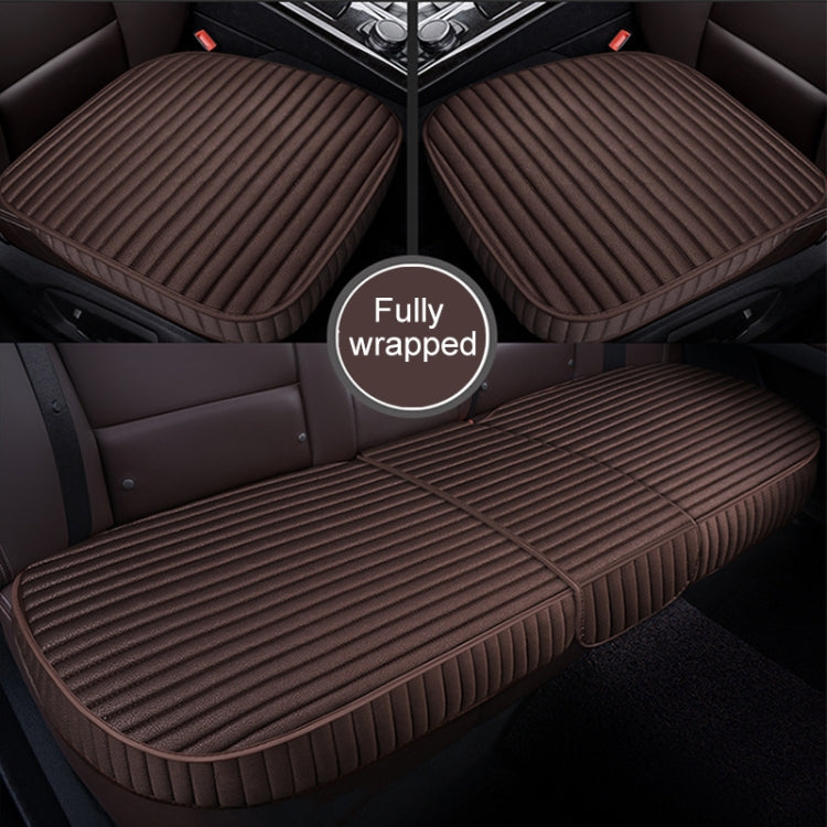 3 in 1 Car Seat Cushion Free Binding All Inclusive Seat Mat Set (Coffee)