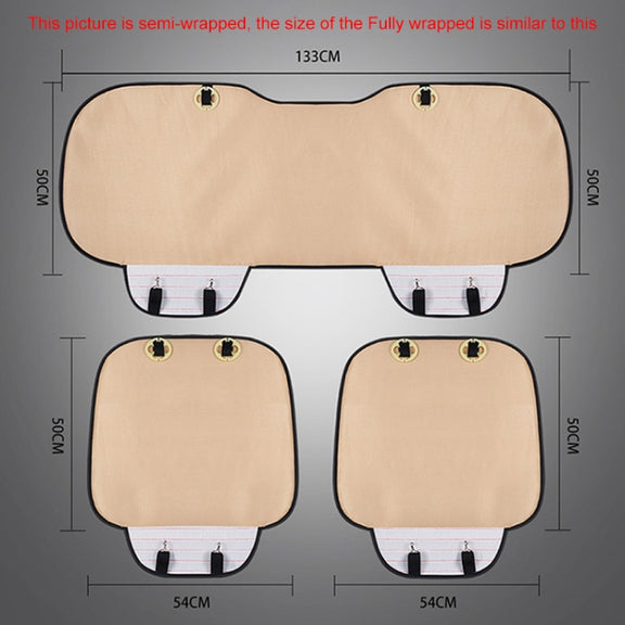 3 in 1 Car Seat Cushion Free Binding All Inclusive Seat Mat Set (Coffee)