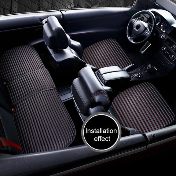3 in 1 Car Seat Cushion Free Binding All Inclusive Seat Mat Set (Coffee)