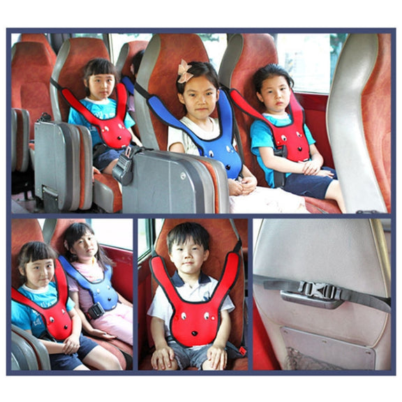Car Child Rabbit Double Shoulder Seat Belt Adjuster (Red)