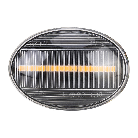2 PCS DC12V / 3W Car LED Dynamic Blinker Side Lights Flowing Water Turn Signal Light for BMW Mini Cooper, Amber Light(Transparent)