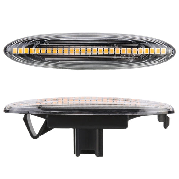 2 PCS DC12V / 5W Car LED Dynamic Blinker Side Lights Flowing Water Turn Signal Light for Lexus, Amber Light (Transparent)