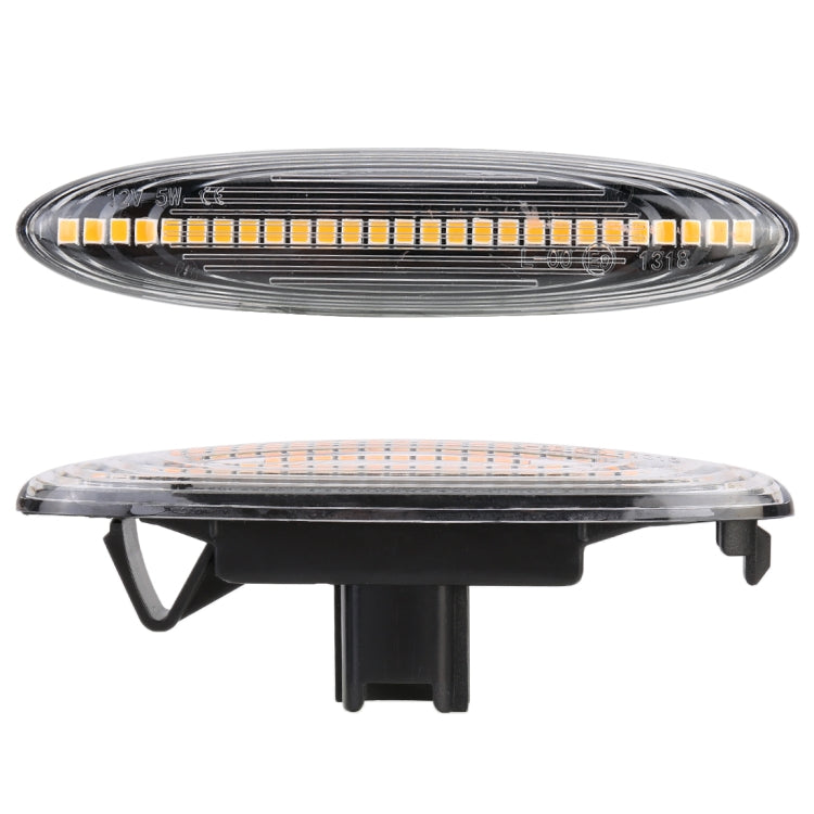 2 PCS DC12V / 5W Car LED Dynamic Blinker Side Lights Flowing Water Turn Signal Light for Lexus, Amber Light (Transparent)