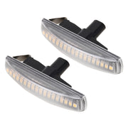 2 PCS DC12V / 3W Car LED Dynamic Blinker Side Lights Flowing Water Turn Signal Light for Land Rover, Amber Light (Transparent)