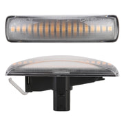 2 PCS DC12V / 3W Car LED Dynamic Blinker Side Lights Flowing Water Turn Signal Light for Land Rover, Amber Light (Transparent)