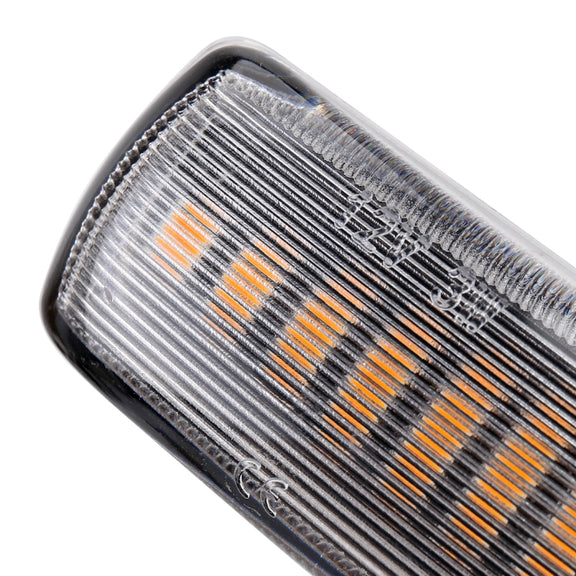2 PCS DC12V / 3W Car LED Dynamic Blinker Side Lights Flowing Water Turn Signal Light for Land Rover, Amber Light (Transparent)