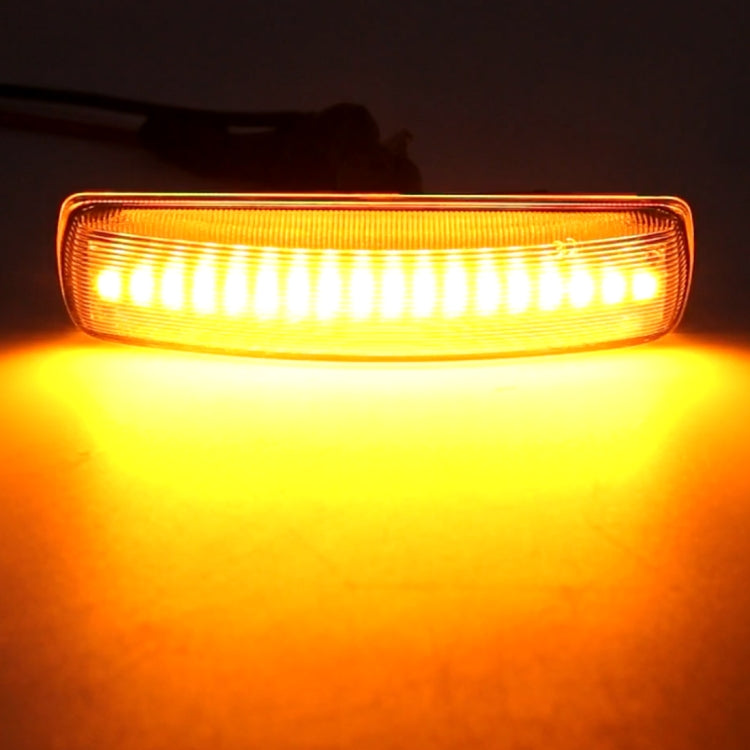 2 PCS DC12V / 3W Car LED Dynamic Blinker Side Lights Flowing Water Turn Signal Light for Land Rover, Amber Light (Transparent)