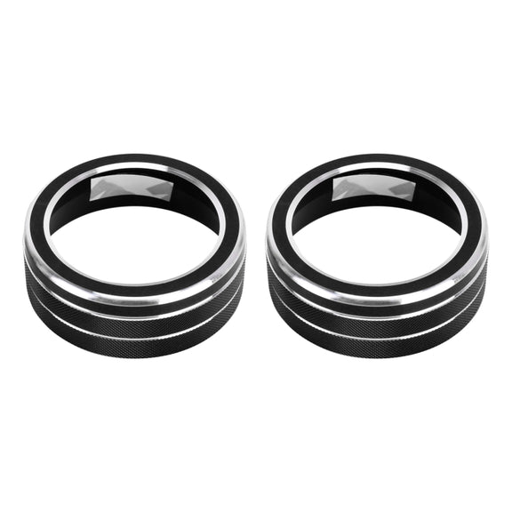 2 PCS Car Aluminum Alloy Air Conditioner Knob Case for Toyota RAV4 / Wildlander (Black)