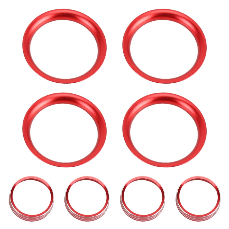 8 PCS Car Aluminum Alloy Air Conditioner Knob Case and Base for Honda XR-V (Red)