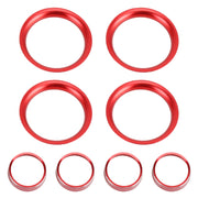 8 PCS Car Aluminum Alloy Air Conditioner Knob Case and Base for Honda XR-V (Red)