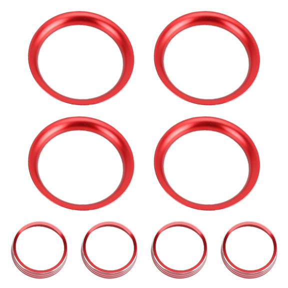8 PCS Car Aluminum Alloy Air Conditioner Knob Case and Base for Honda XR-V (Red)