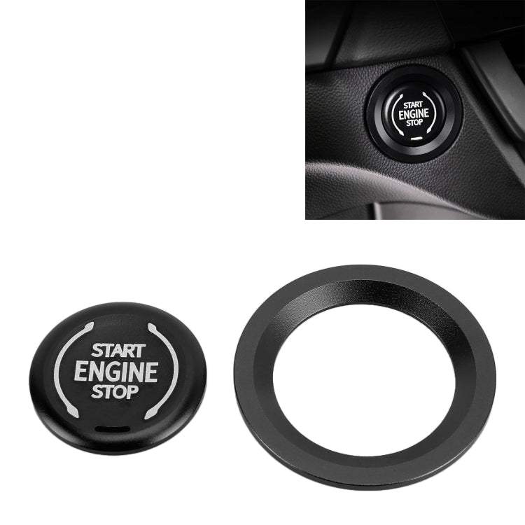 Car Engine Start Key Push Button Ring Trim Metal Sticker Decoration for Cadillac CT5 CT4 XT4 XT6 / Chevrolet Silverado (Black)