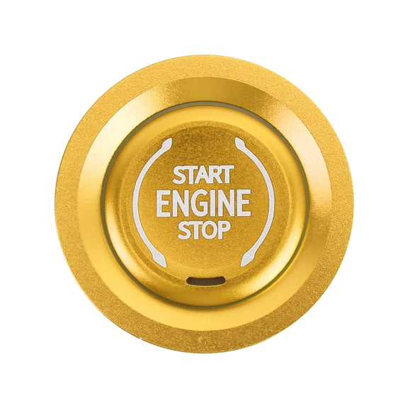 Car Engine Start Key Push Button Ring Trim Metal Sticker Decoration for Cadillac CT5 CT4 XT4 XT6 / Chevrolet Silverado (Gold)