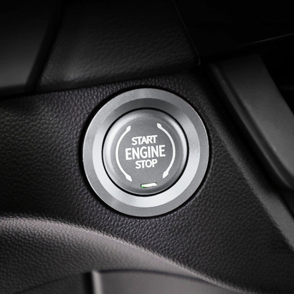 Car Engine Start Key Push Button Ring Trim Metal Sticker Decoration for Cadillac CT5 CT4 XT4 XT6 / Chevrolet Silverado (Silver)