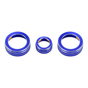 3 PCS Car Metal Air Conditioner Knob Case for Honda CR-V 2017(Blue)
