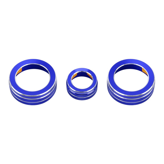 3 PCS Car Metal Air Conditioner Knob Case for Honda CR-V 2017(Blue)