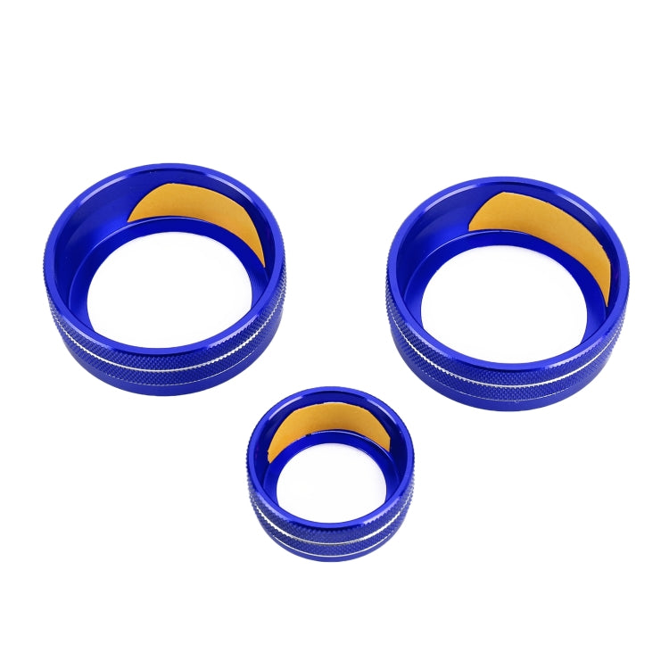 3 PCS Car Metal Air Conditioner Knob Case for Honda CR-V 2017(Blue)