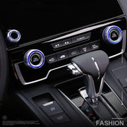 3 PCS Car Metal Air Conditioner Knob Case for Honda CR-V 2017(Blue)